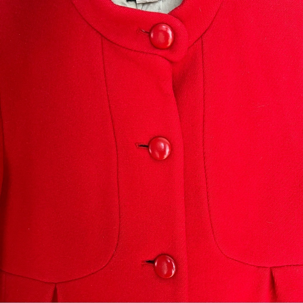 J. Crew Pea Coat Women Wool Blend Elegant Trench Jacket Old Money Red Sz 4 - Picture 7 of 14